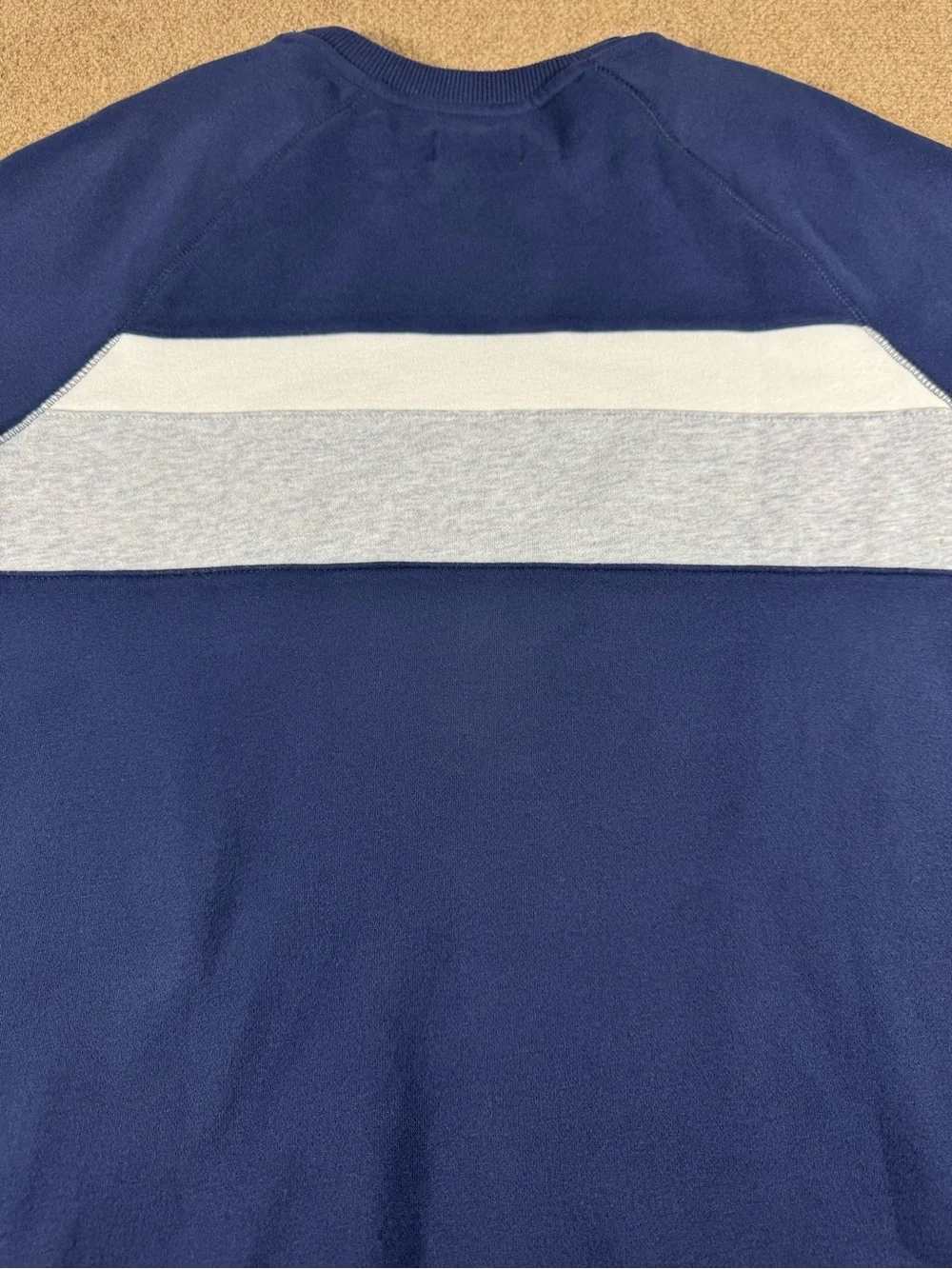 Goodfellow & Co Sweatshirt Navy Blue, White and Grey Stripe Men's Pullover Large